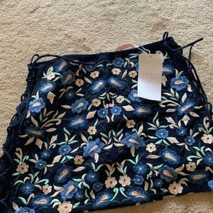 Embroidered Floral Miniskirt
